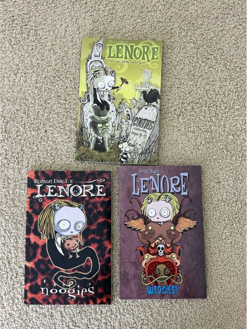 Roman Dirge Lenore Noogies Wedgies Cooties Graphic Novel Lot 3 Books